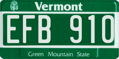VT license plate EFB910