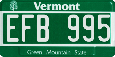 VT license plate EFB995