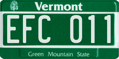 VT license plate EFC011