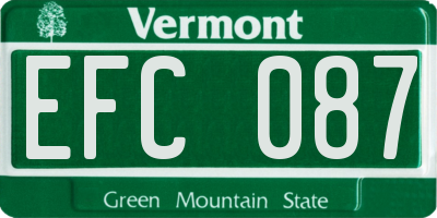 VT license plate EFC087