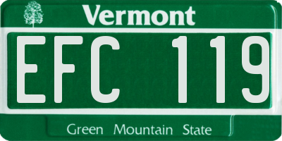 VT license plate EFC119