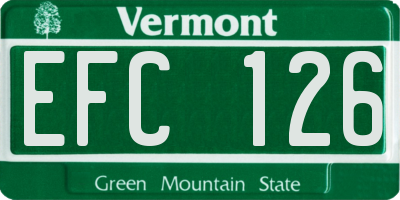 VT license plate EFC126