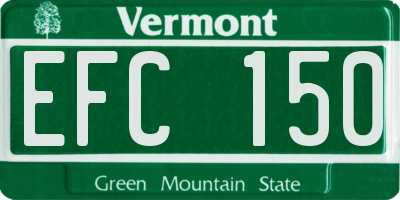 VT license plate EFC150