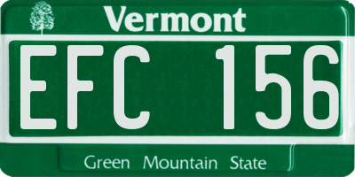 VT license plate EFC156