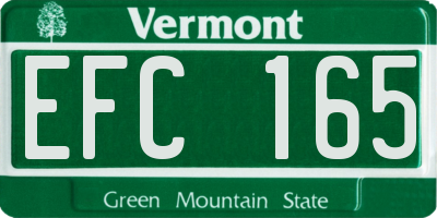VT license plate EFC165