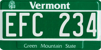 VT license plate EFC234