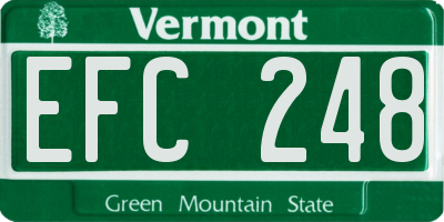 VT license plate EFC248