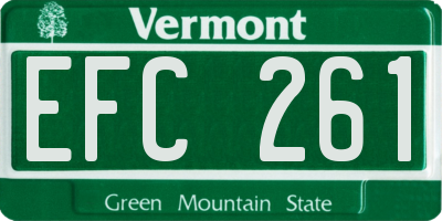 VT license plate EFC261