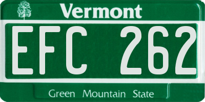 VT license plate EFC262