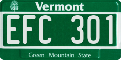 VT license plate EFC301