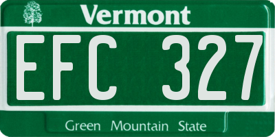 VT license plate EFC327