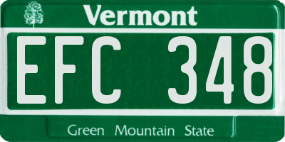 VT license plate EFC348