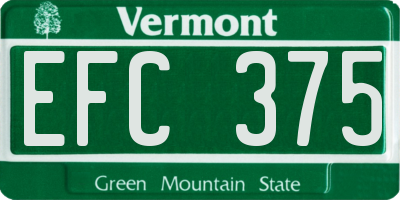 VT license plate EFC375