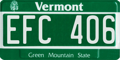VT license plate EFC406