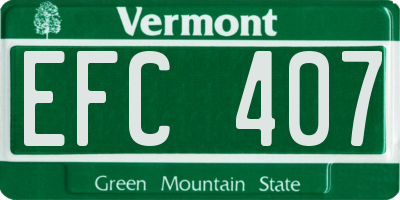 VT license plate EFC407