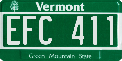 VT license plate EFC411