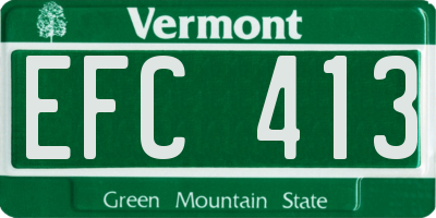 VT license plate EFC413
