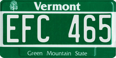 VT license plate EFC465