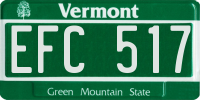 VT license plate EFC517