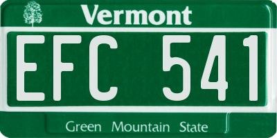 VT license plate EFC541