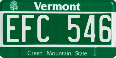 VT license plate EFC546