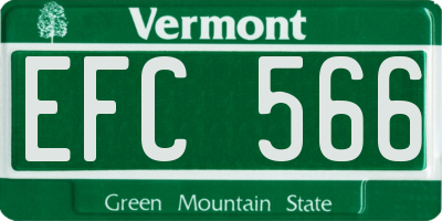 VT license plate EFC566