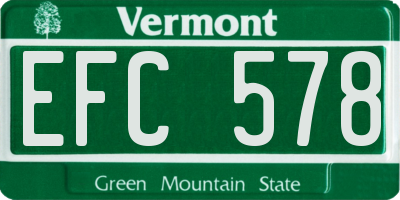 VT license plate EFC578