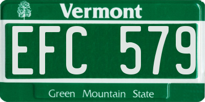 VT license plate EFC579