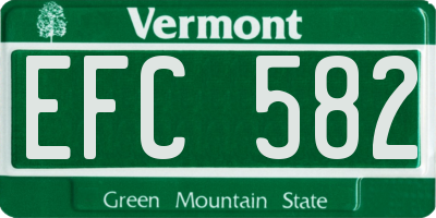 VT license plate EFC582