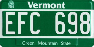 VT license plate EFC698