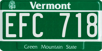 VT license plate EFC718
