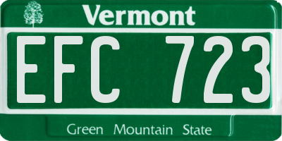 VT license plate EFC723