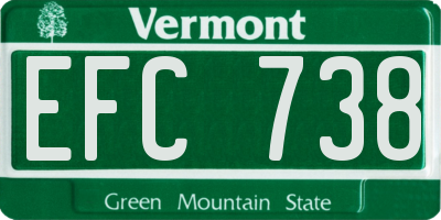 VT license plate EFC738
