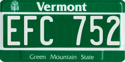 VT license plate EFC752