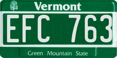 VT license plate EFC763
