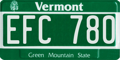 VT license plate EFC780