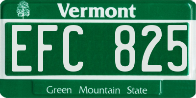 VT license plate EFC825