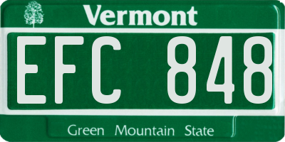 VT license plate EFC848