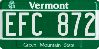 VT license plate EFC872