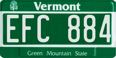 VT license plate EFC884
