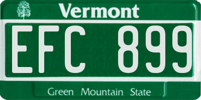 VT license plate EFC899