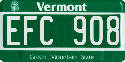VT license plate EFC908
