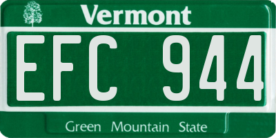 VT license plate EFC944
