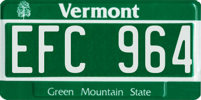 VT license plate EFC964
