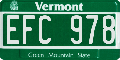 VT license plate EFC978