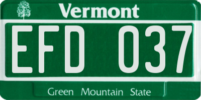 VT license plate EFD037