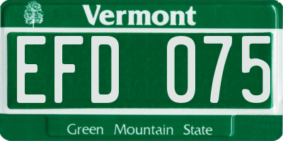 VT license plate EFD075