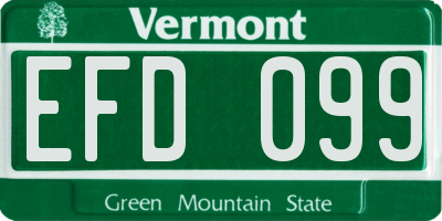 VT license plate EFD099