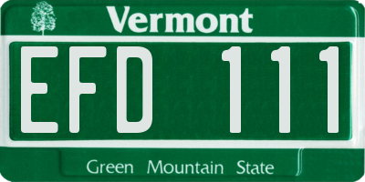 VT license plate EFD111