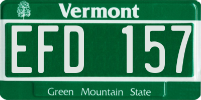 VT license plate EFD157